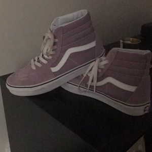 A pair of barley worn Van hi-top sneakers